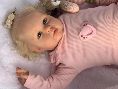 Ellie – 60 cm Reborn babypop meisje met handgeworteld haar – jouw knuffelvriendin in Nederland