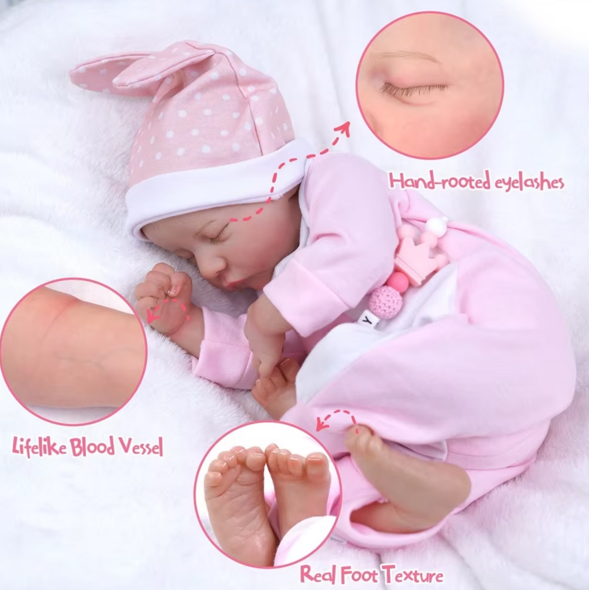Levi Reborn babypop – 45 cm realistische pasgeboren pop met 3D-huidtint
