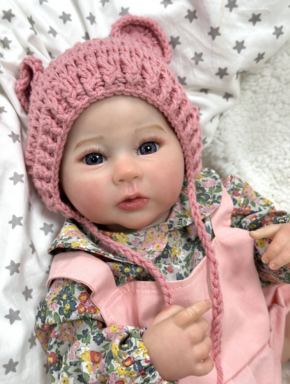 Olivia – 50 cm lachende Reborn babypop van siliconen-vinyl – realistisch pasgeboren meisje