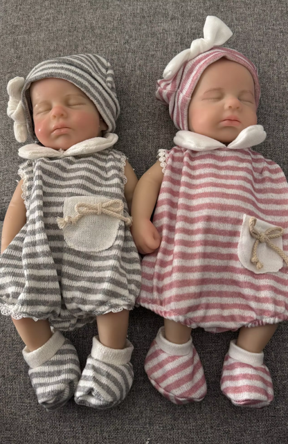 „Riley" – 33 cm volledig siliconen Reborn babypop met open mond | Nederland