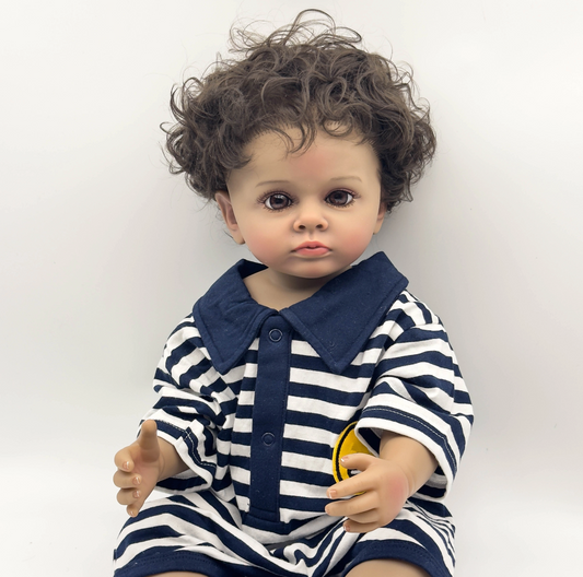 Tutti – 55 cm Reborn babypop jongen van volledig vinyl met handgeworteld haar en realistische details